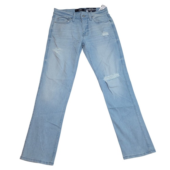 Hollister Other - Hollister Mens Slim Straight Advanced Stretch Distressed Light Wash Jeans 32x32